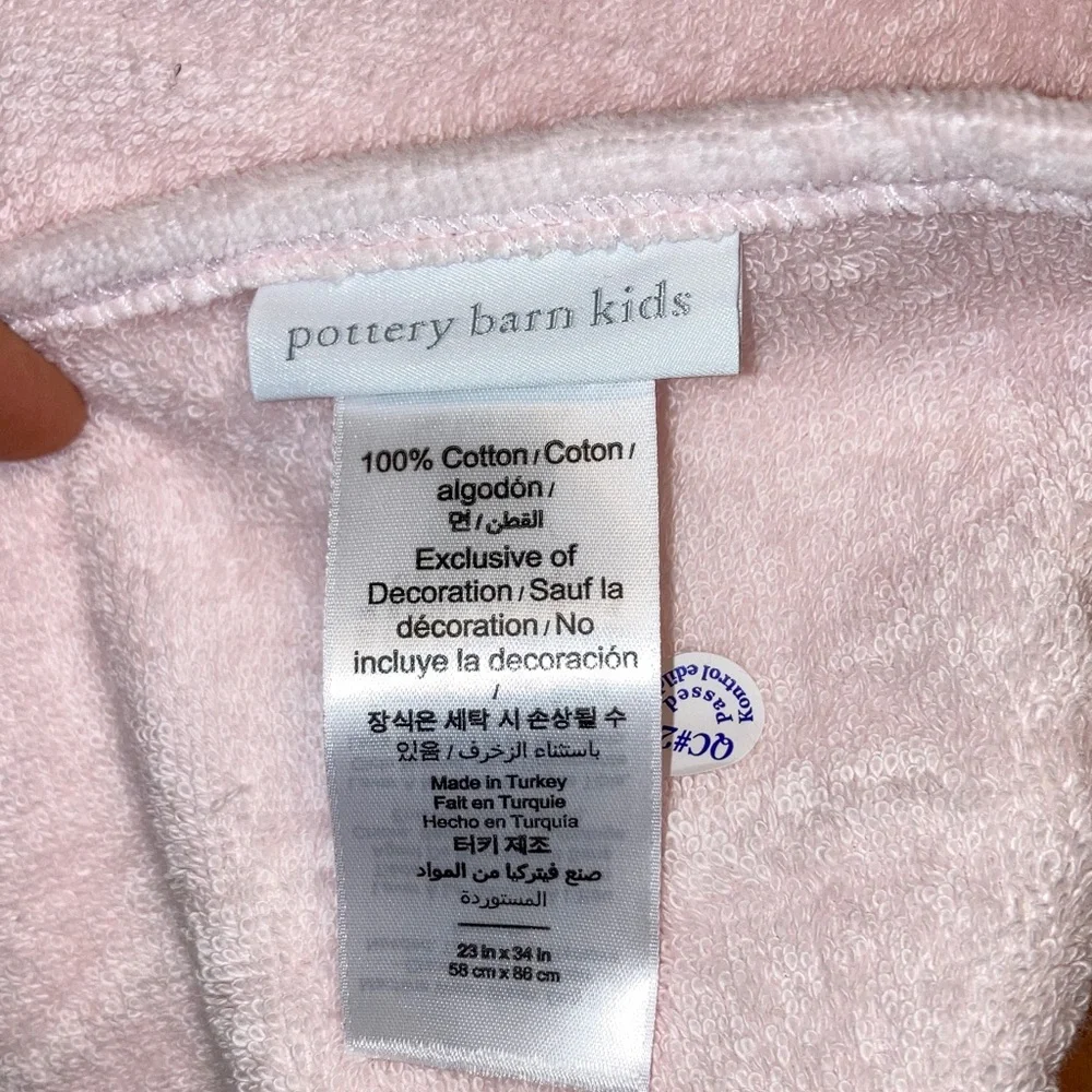 POTTERY BARN KIDS Soft Pink Bunny Rabbit Hooded Towel Poncho 2T 4T